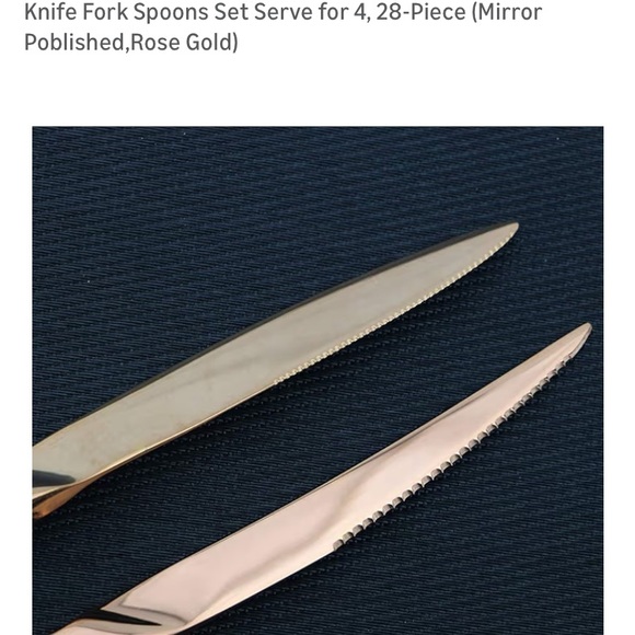 Elegant Rose Gold Flatware Set - 28-Piece - Picture 10 of 13